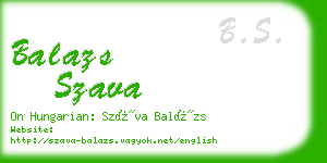 balazs szava business card